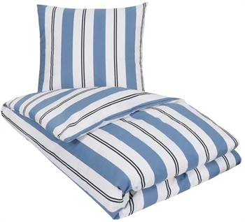 Billede af Dobbeltdyne sengetøj 200x220 cm - Rikke blå - Sengesæt i 100% Bomuld - Nordstrand Home dobbelt dynebetræk hos Shopdyner.dk